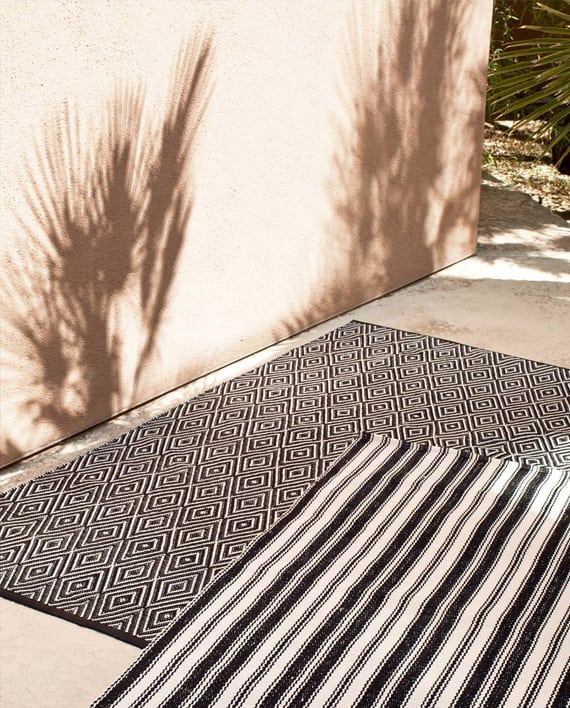 Dash &amp; Albert Indoor/Outdoor Rug Diamond Black/Ivory