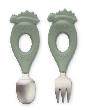 Liewood Baby Besteck Stanley Dino Faune green
