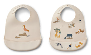 Liewood-Tilda-Silicone-Bib-2pack-all-together-sandy
