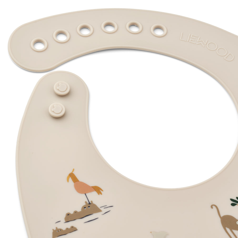 Liewood-Tilda-Silicone-Bib-2pack-all-together-sandy