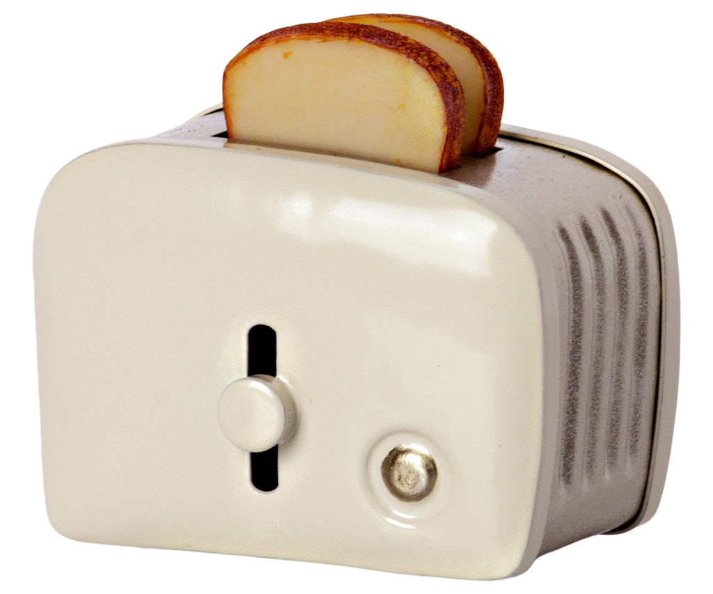 Maileg miniature toaster and bread, white