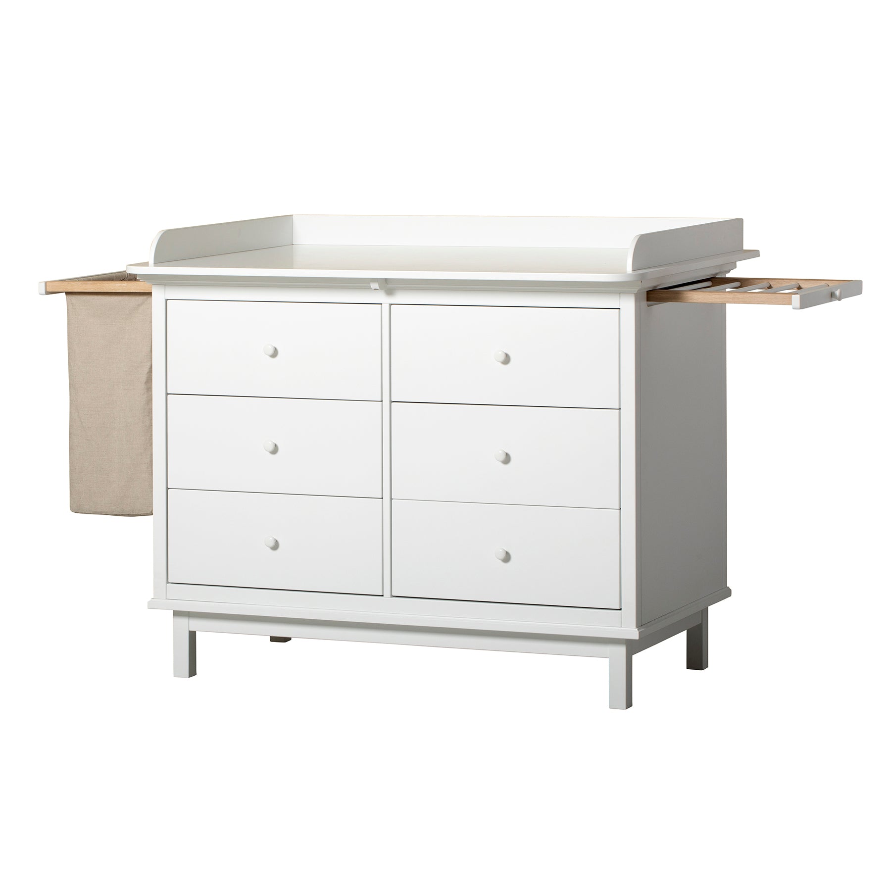 Table à langer Oliver Furniture Seaside avec six tiroirs et tiroirs en option