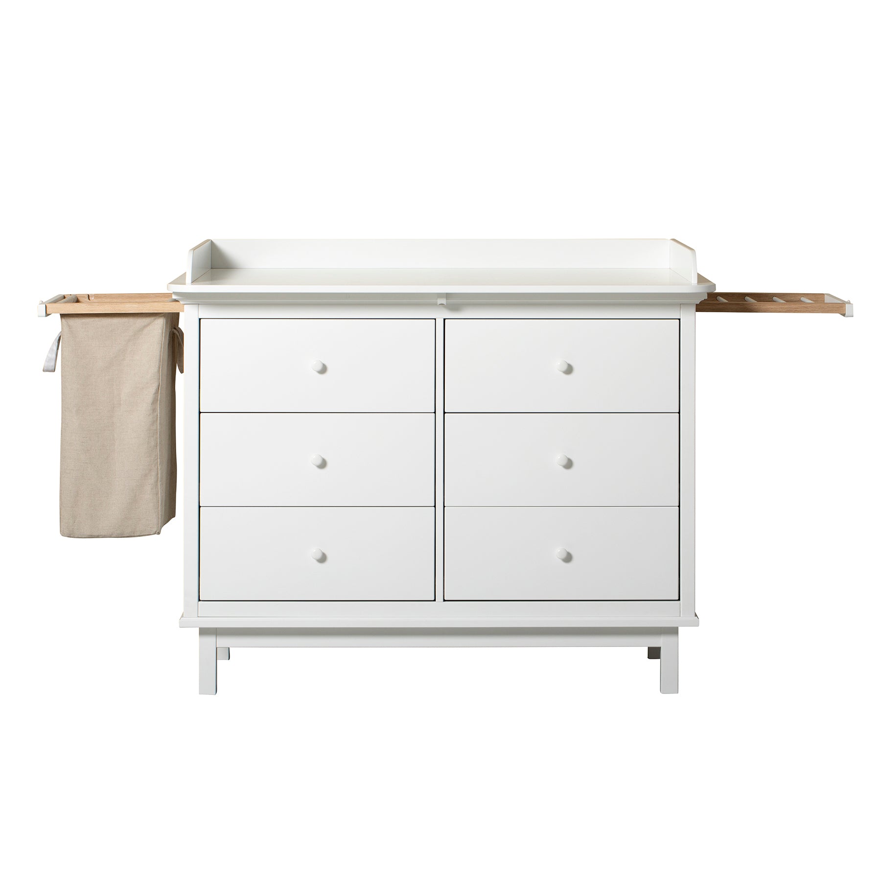Table à langer Oliver Furniture Seaside avec six tiroirs et tiroirs en option