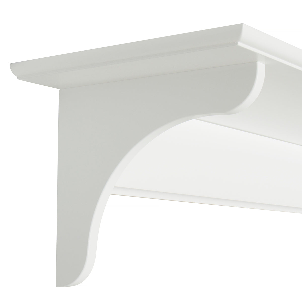 Oliver Furniture wall shelf with hooks, white