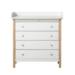 Oliver Furniture Wickelkommode Wood Collection, weiss/Eiche