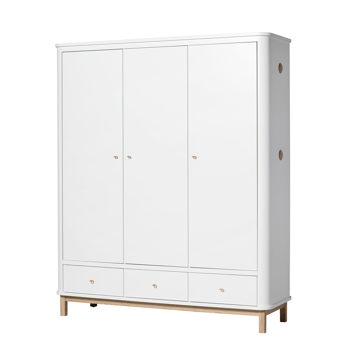 Oliver Furniture Wood Collection wardrobe, 3 doors, white/oak