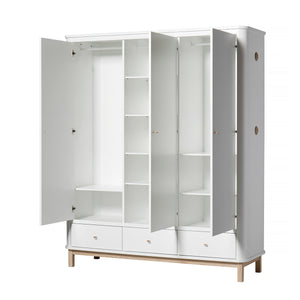 Oliver Furniture Kleiderschrank Wood Collection , 3-türig, weiss/Eiche