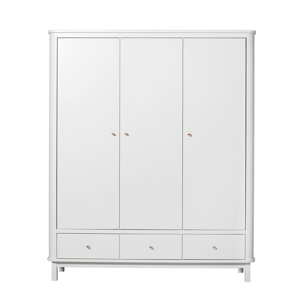 Oliver Furniture Wood Collection wardrobe, 3 doors, white