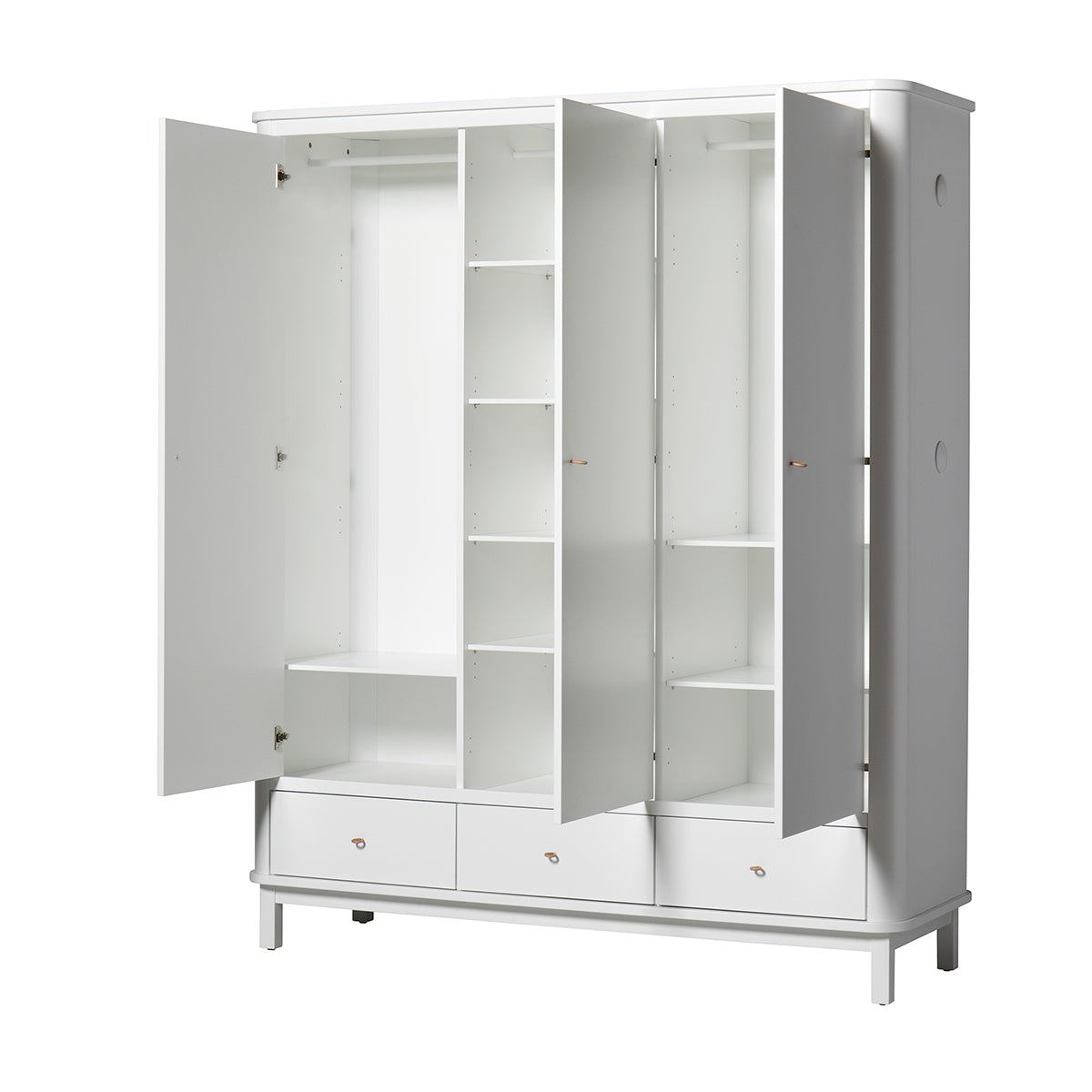 Oliver Furniture Wood Collection wardrobe, 3 doors, white