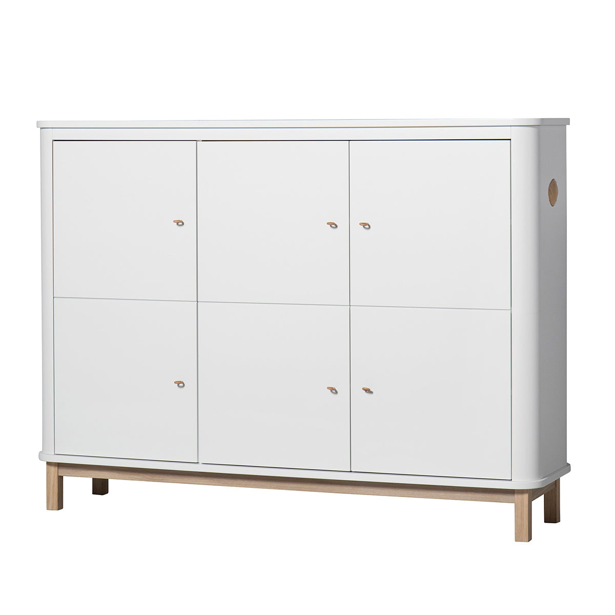 Oliver Furniture Wood Collection multi-cupboard, 3 doors, white/oak