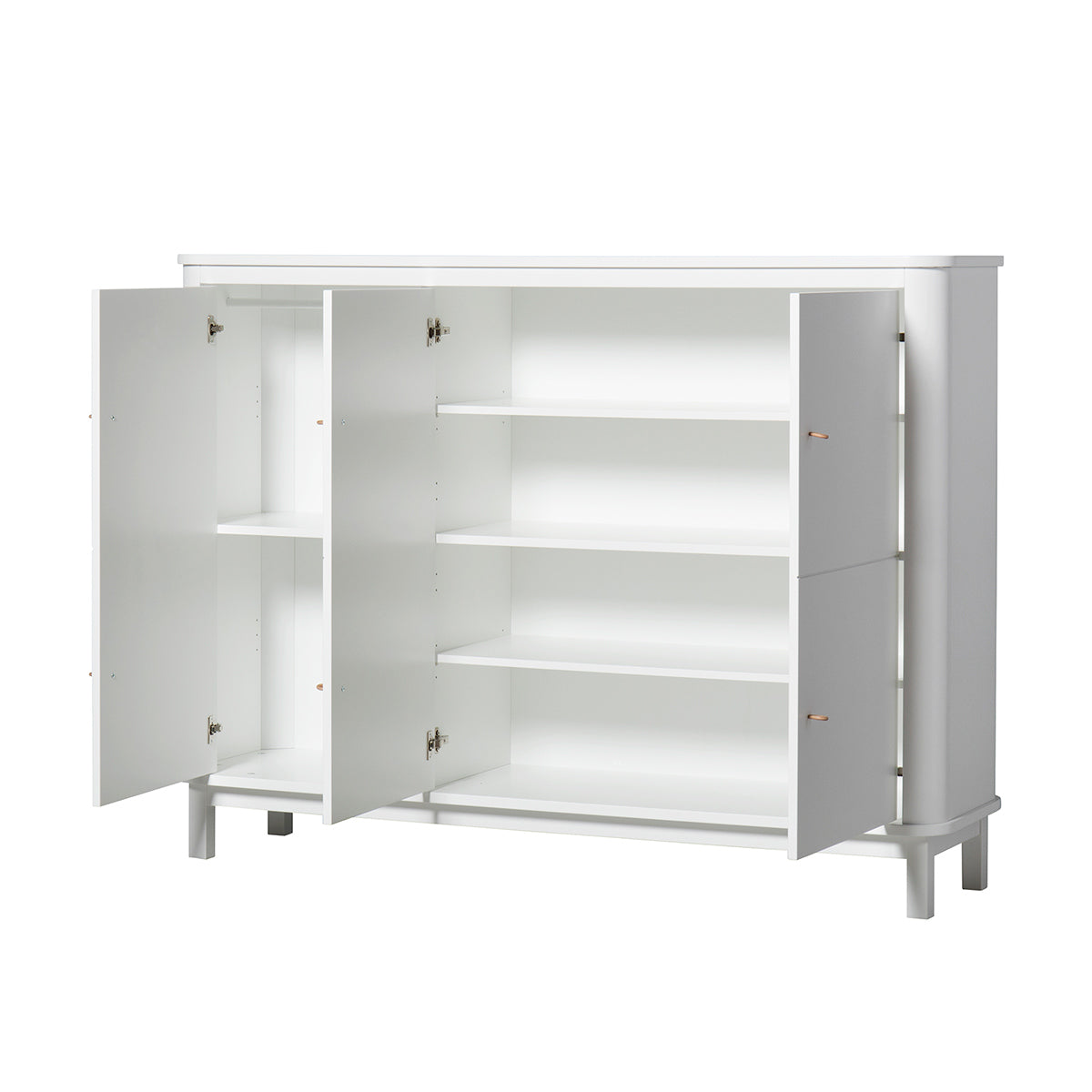Oliver Furniture Multischrank Wood Collection, 3-türig, weiss