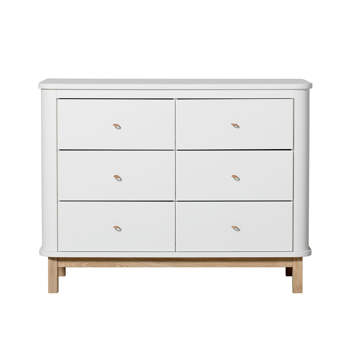 Oliver Furniture large chest of drawers Wood Collection with 6 drawers, white/oak