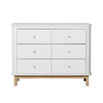 Oliver Furniture large chest of drawers Wood Collection with 6 drawers, white/oak