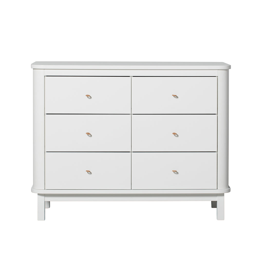 Oliver Furniture large chest of drawers Wood Collection with 6 drawers, white
