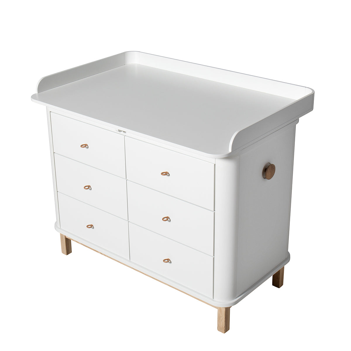 Oliver Furniture Wood Collection changing table with 6 drawers, white/oak - large changing plate