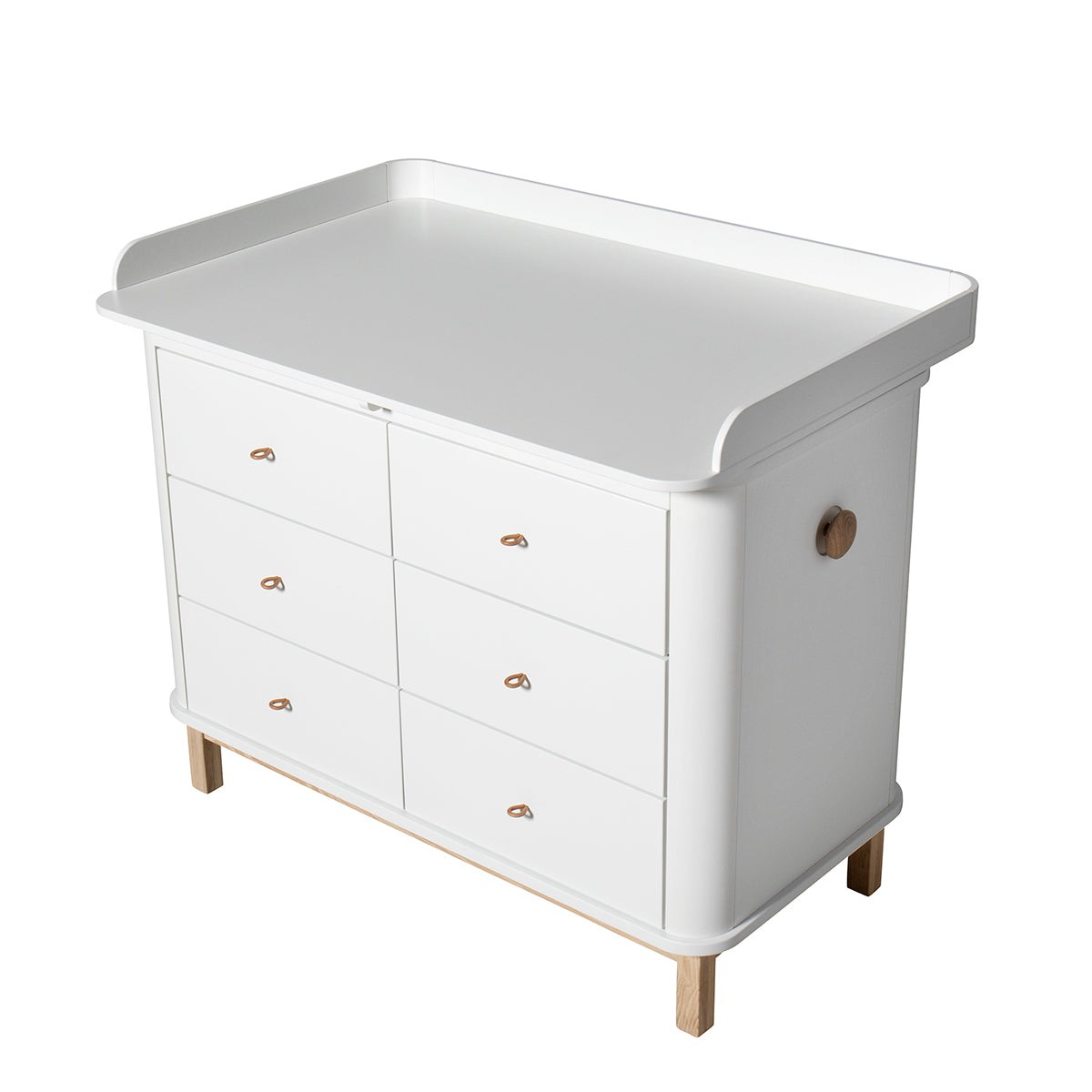 Oliver Furniture Wood Collection Wickelkommode mit 6 Schubladen, weiss/Eiche