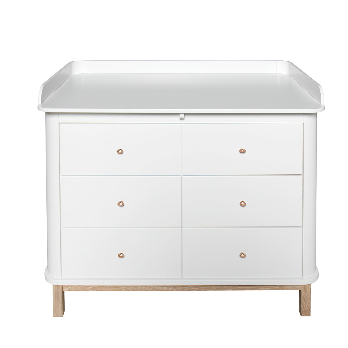 Oliver Furniture Wood Collection changing table with 6 drawers, white/oak - large changing plate