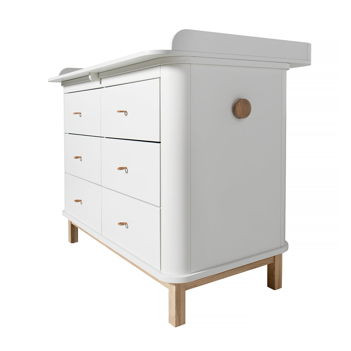 Oliver Furniture Wood Collection Wickelkommode mit 6 Schubladen, weiss/Eiche