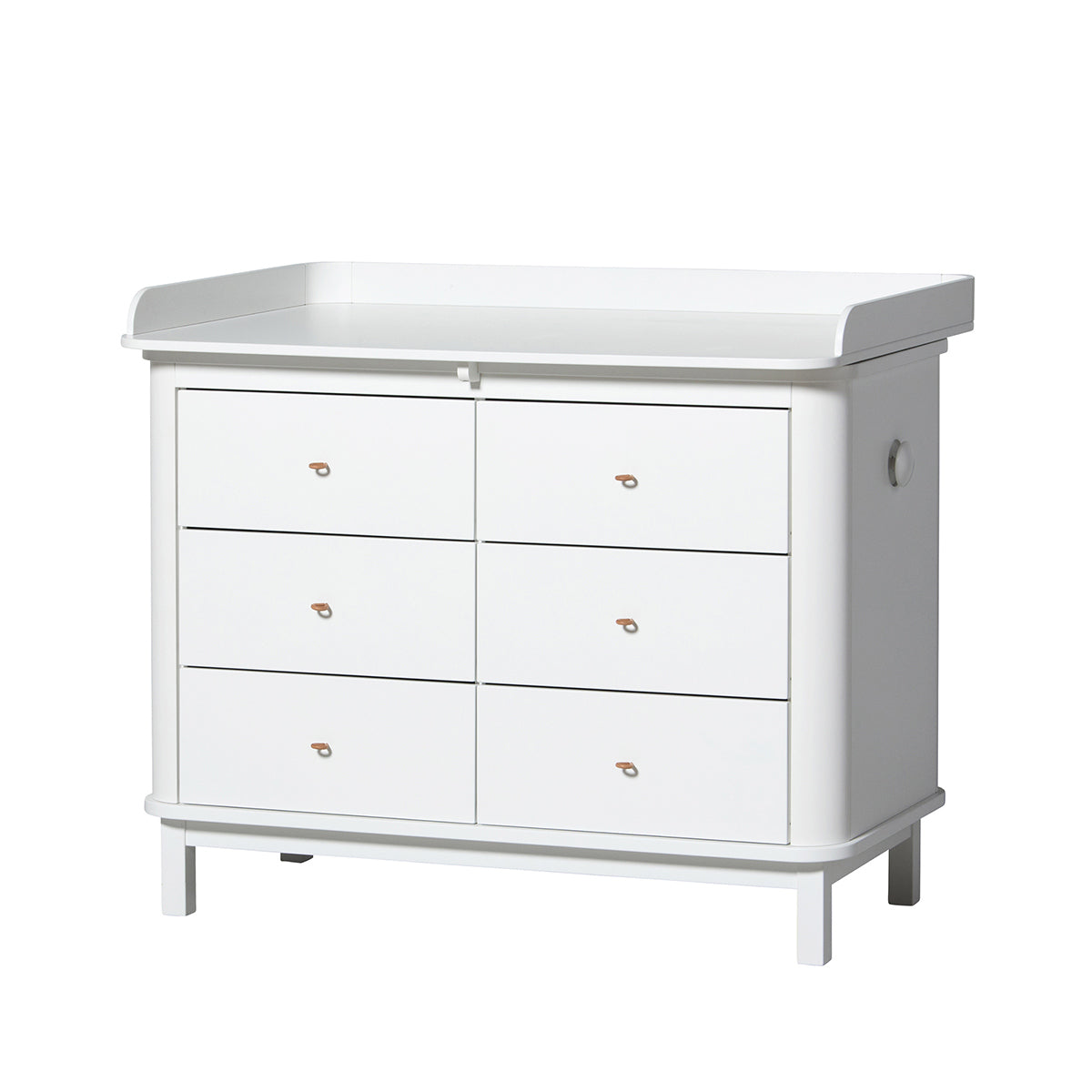 Oliver Furniture Wickelkommode Wood Collection mit 6 Schubladen, weiss - grosse Wickelplatte