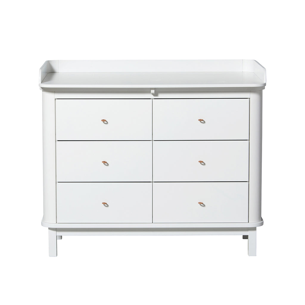 Oliver Furniture changing table Wood Collection with 6 drawers, white - large changing plate