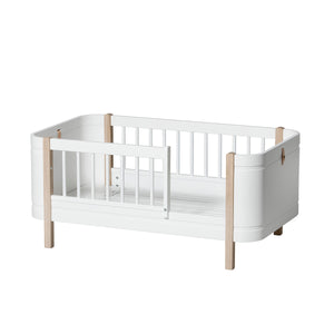 Oliver Furniture Wood Mini+ baby bed excl. conversion set, white/oak
