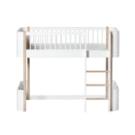 Oliver Furniture Mini+ mid-height loft bed (162cm long), white/oak