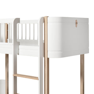 Oliver Furniture Mini+ halbhohes Hochbett (162cm lang), weiss/Eiche
