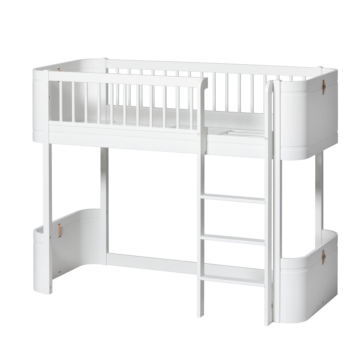 Oliver Furniture Wood Mini+ mid-height loft bed (162cm long), white