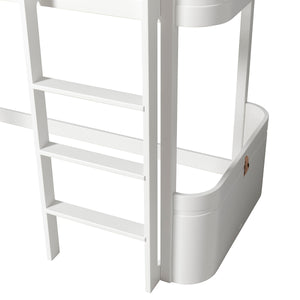 Oliver Furniture Wood Mini+ mid-height loft bed (162cm long), white