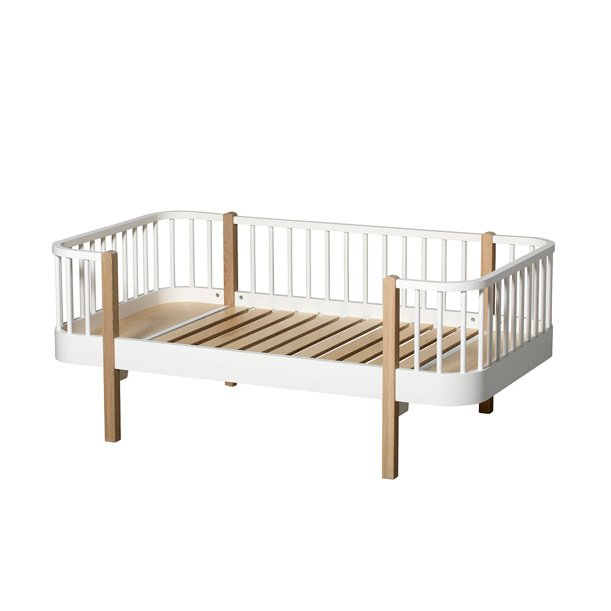 Oliver Furniture Wood Original Junior Bettsofa, 90 x 160cm, weiss/Eiche