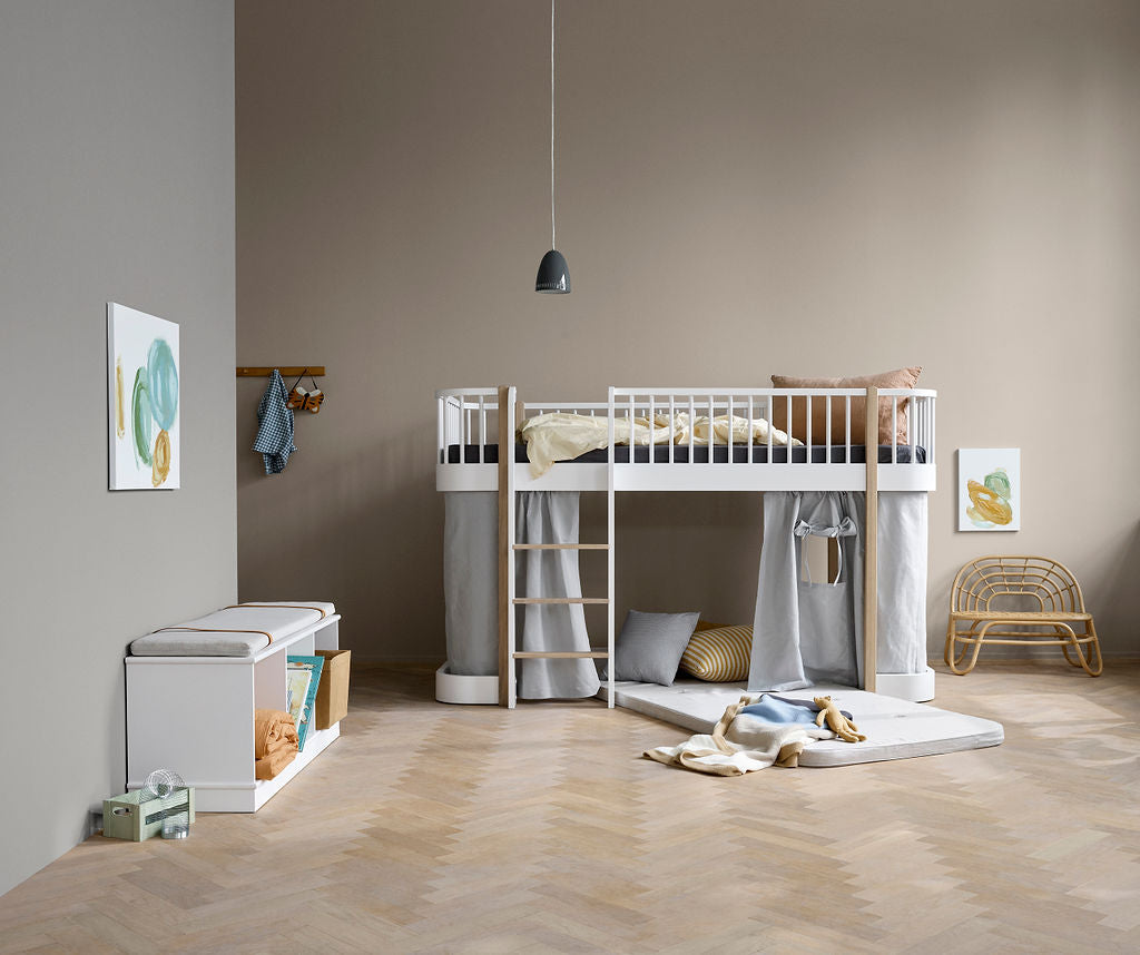 Oliver Furniture Wood Original Lit mezzanine mi-hauteur, 90x200 cm, blanc