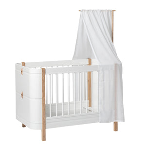 Oliver Furniture Wood Mini+ baby bed excl. conversion set, white/oak