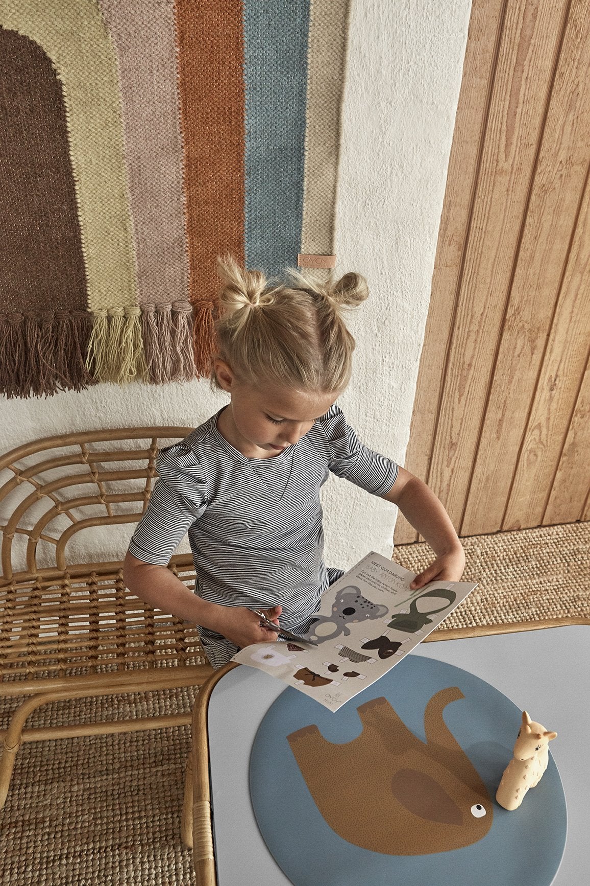 Banc en rotin OyOy pour enfant Mini Rainbow