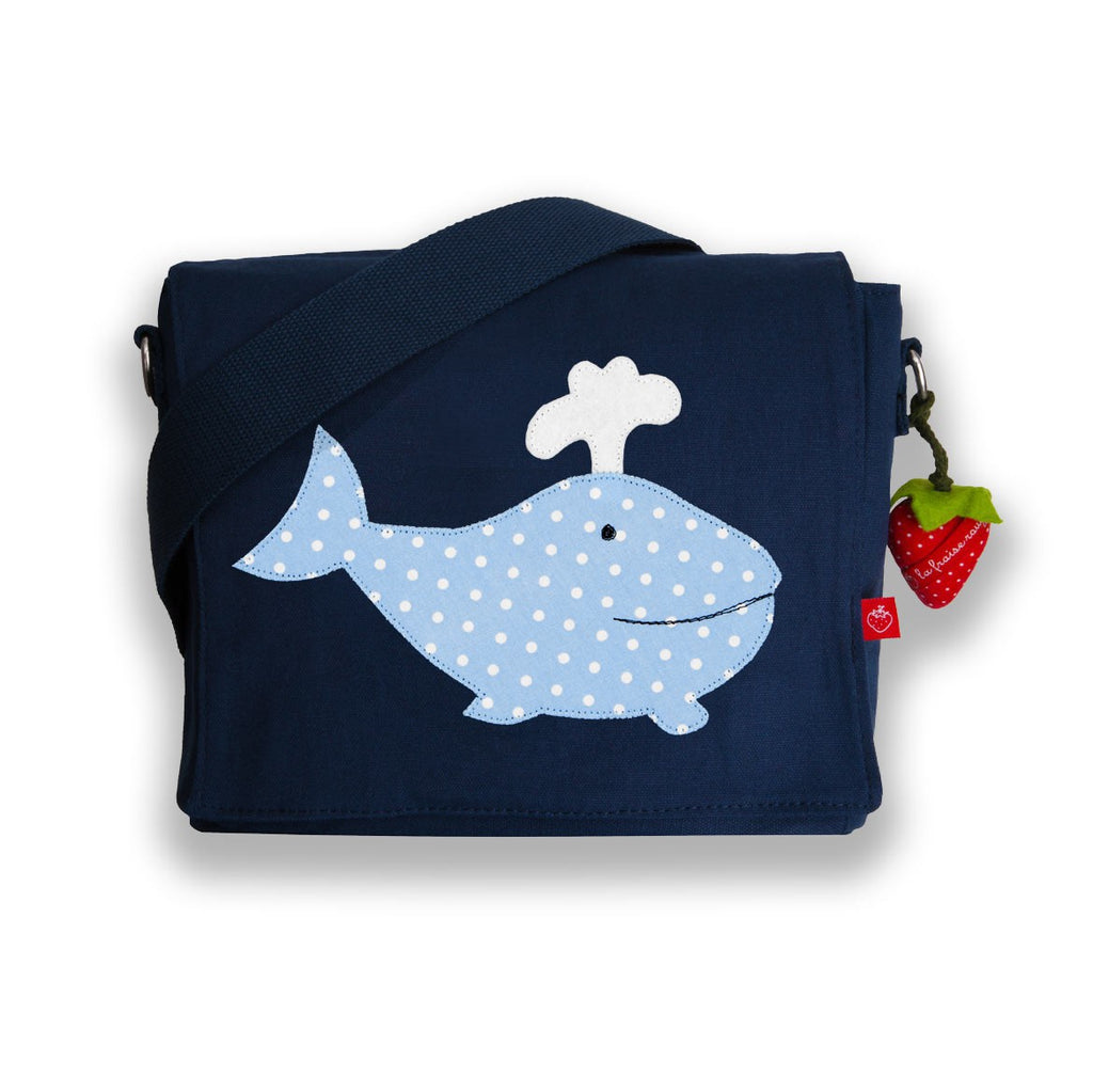 Kindergarten bag canvas whale blue