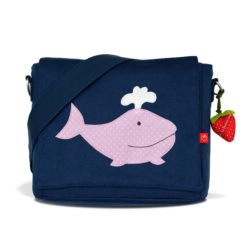 Kindergarten bag canvas whale pink