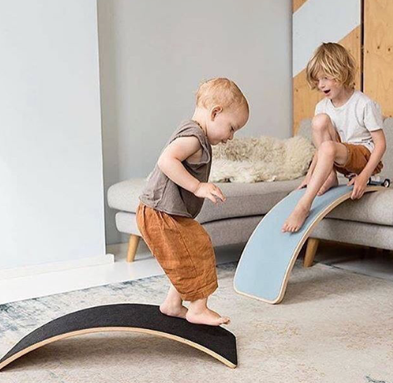 Wobbel Original Balance Board transparent Filz Wild Rose