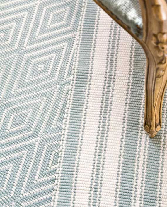 Dash & Albert Indoor/Outdoor Teppich Diamond Light Blue/Ivory
