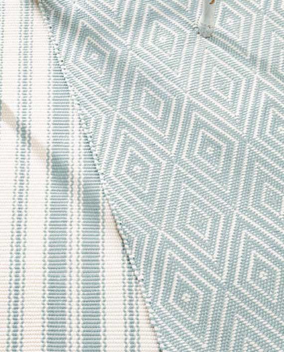 Dash & Albert Indoor/Outdoor Teppich Diamond Light Blue/Ivory